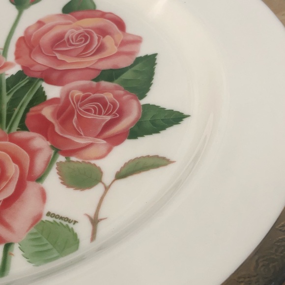 Gorham True Vintage Fine China Porcelain 1976 Cathedral Pink Roses Art Plate - Picture 10 of 16